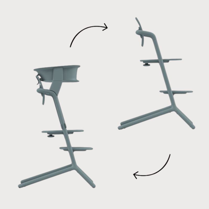 Transform the Lemo Chair into a Training Tower with the Lemo Training Tower attachment that clicks onto the Chair in seconds.