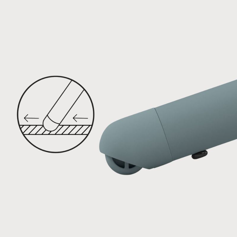 Wheels on the rear legs of the Lemo Chair reduce the risk of tipping and make it easy to move the chair around your home.